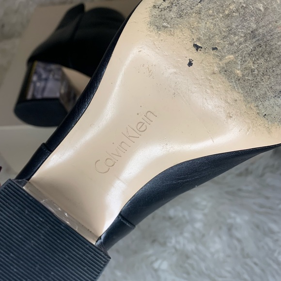 Calvin Klein Lorah Black Leather Booties size US 7.5 - Picture 5 of 6